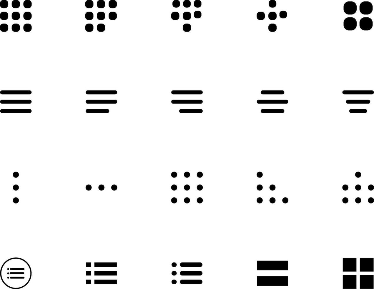Set of icons representing a menu for digital interfaces vector