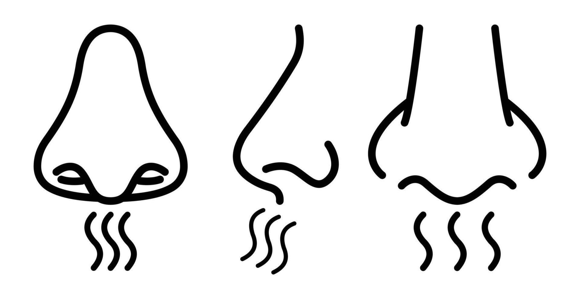 Outline of nose breath symbol on a white background vector