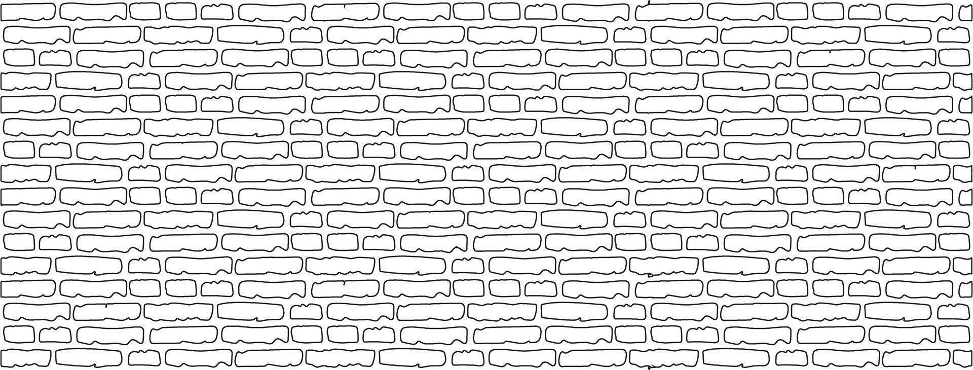 art of material brick wall with black outline vector