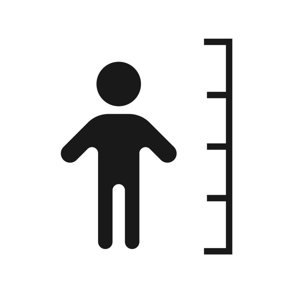 Icon showing maximum feet height for body illustration vector