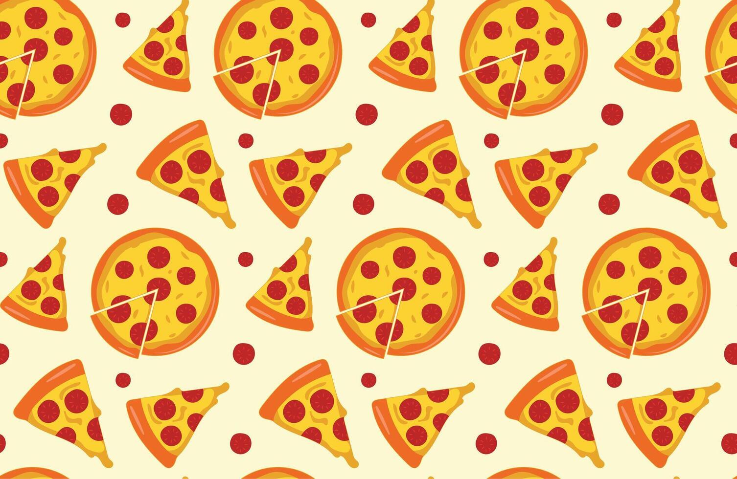 Pizza Slice Pattern Flat Yellow White Background vector