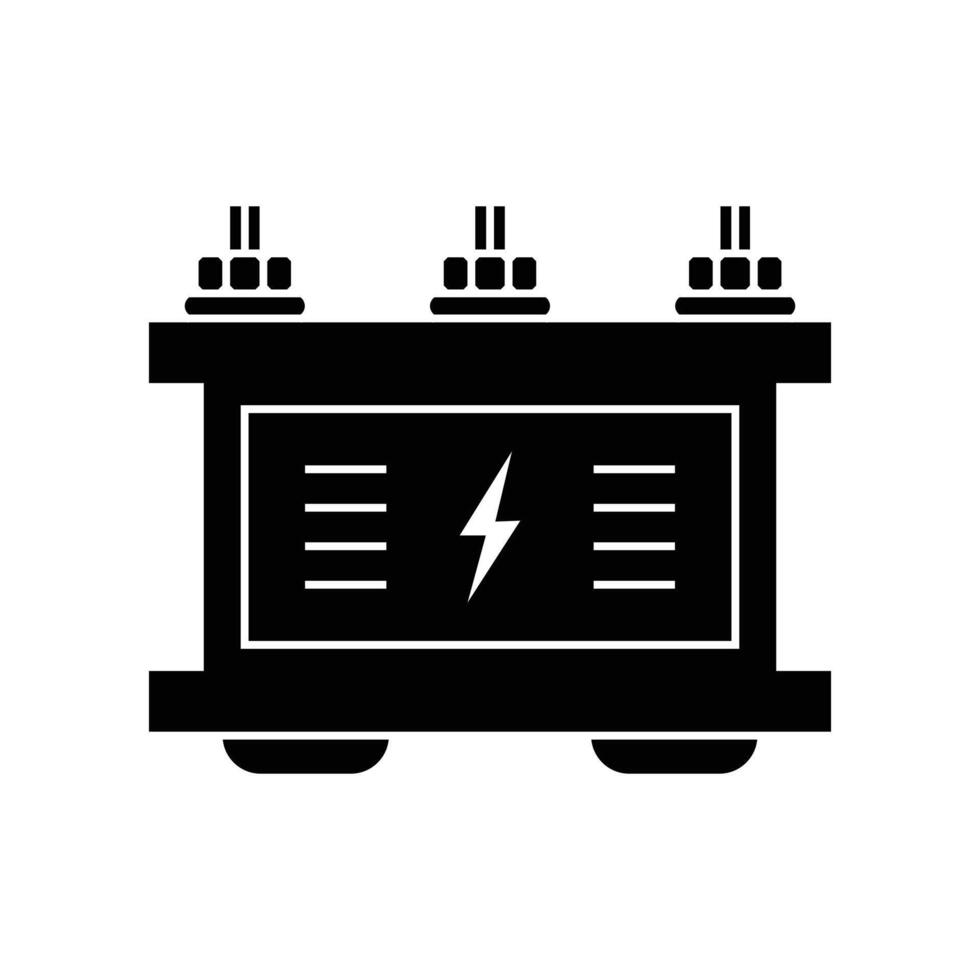 Power Transformer Black Silhouette Icon vector