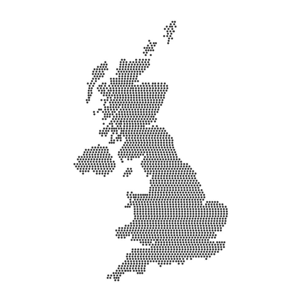 United Kingdom map made from dotted pattern vector
