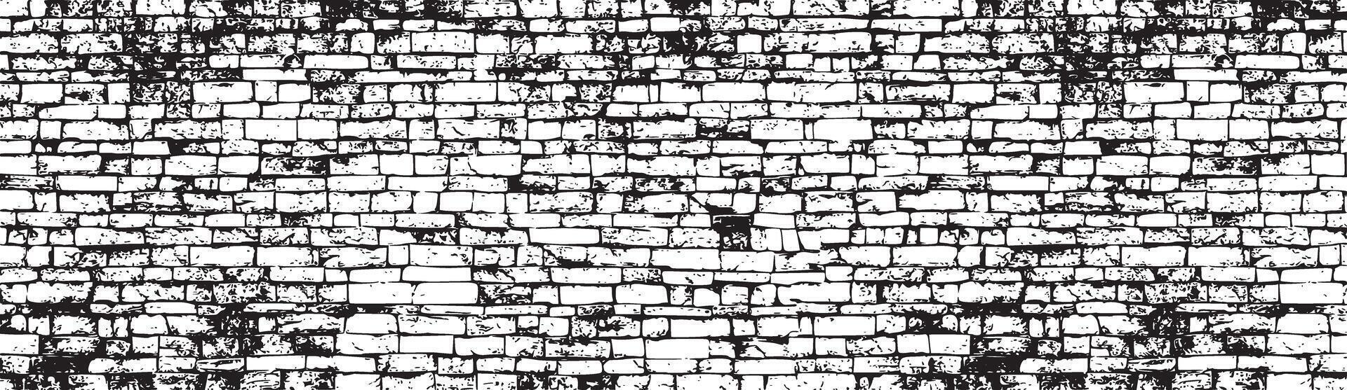 Grunge texture with uneven long bricks vector