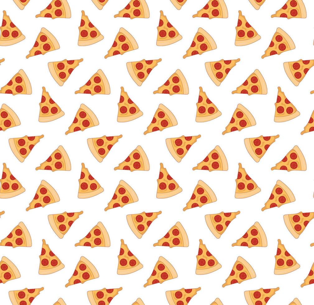 Random flat pizza slice pattern design vector
