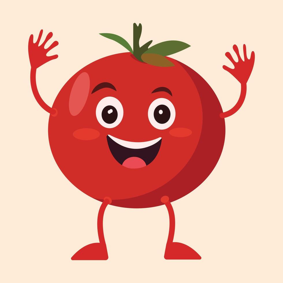 Cartoon tomato character design vector