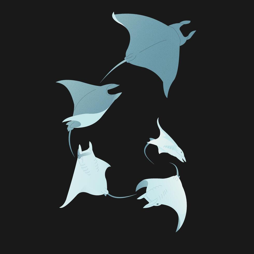 Flat Design Stingray Simple Icon vector