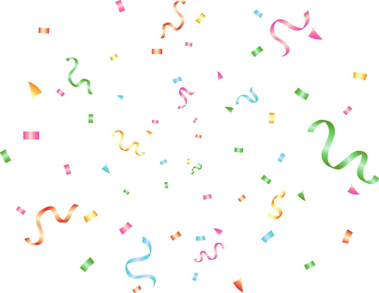 Decoration banner background with colorful winding ribbons confetti, anniversary, celebration, greeting illustration with fun explosion vector