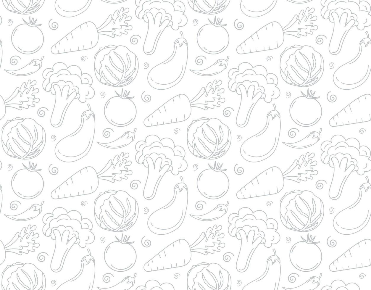vegetable pattern drawing hand draw white backgropund vector