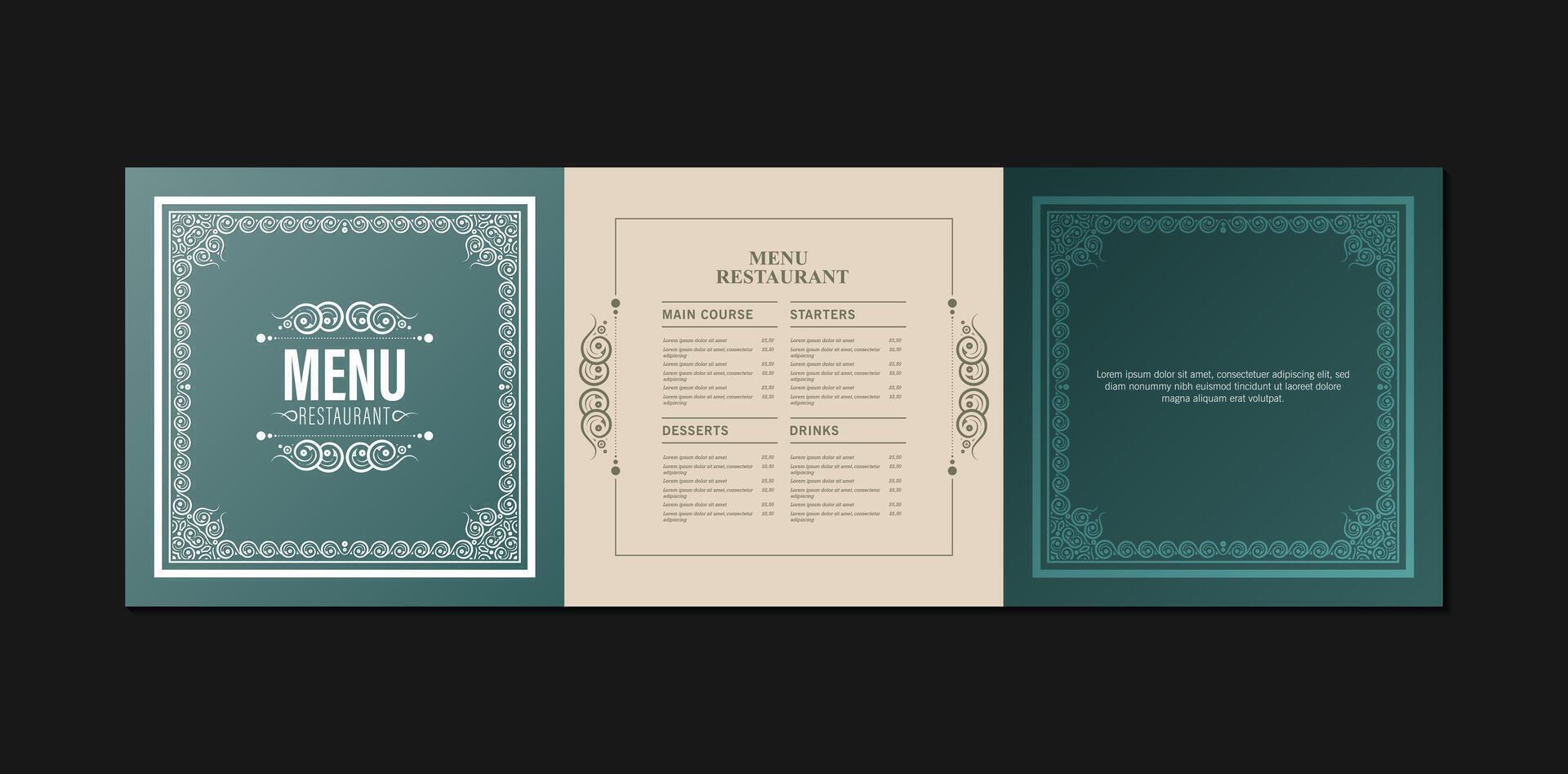 retro Menu restaurant Layout with ornamental Element vector