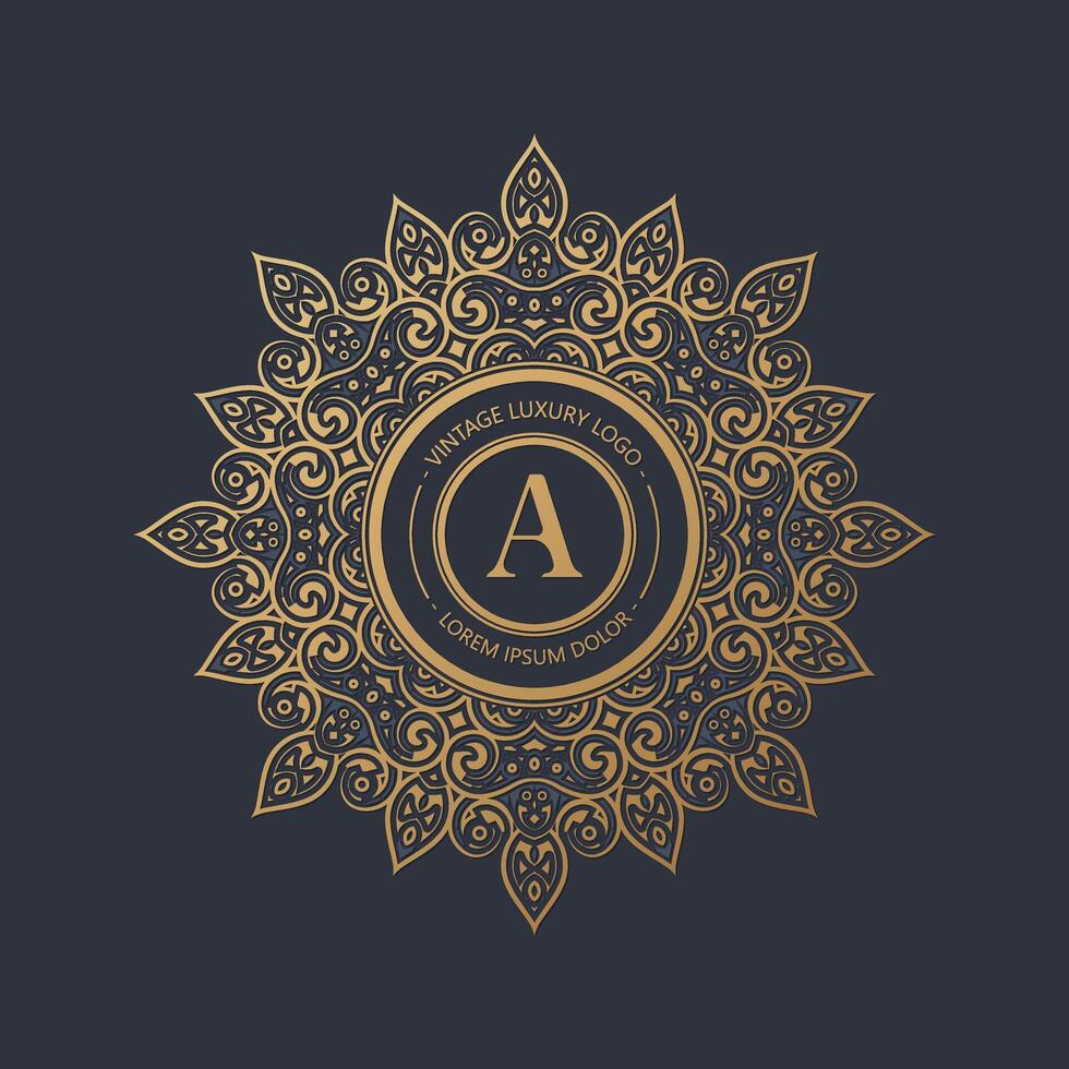 elegant monogram logo flourish line art graceful ornamentation victorian style vector