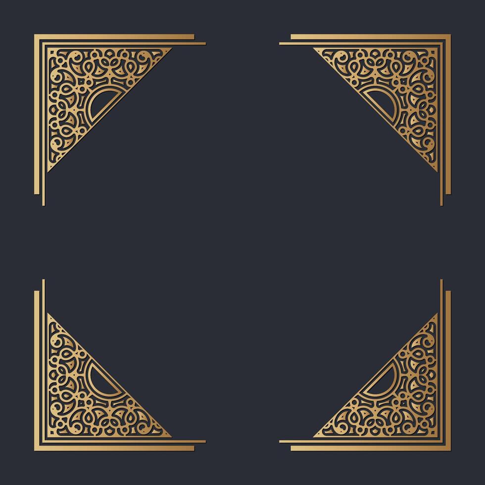 gold art decorative frame design background vector