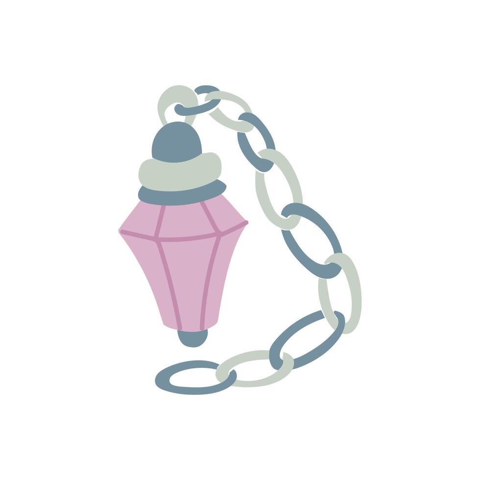 magic colored Aromaculon in the form of a crystal is closed. Witch's marks. Color flat illustration. Projects in the genre of fantasy and magic. Ideal for use in books, games, or jewelry embodying vector