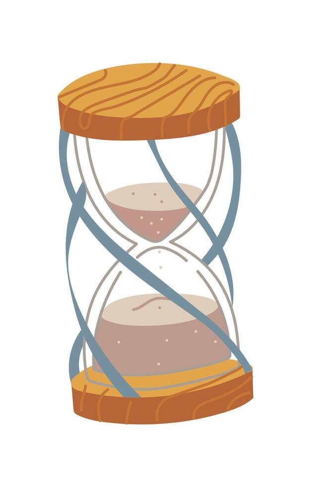 magical colored hourglass in a flat style. Suitable for themes related to mysticism, time, and fantasy. They are suitable for use in design, art projects, book design or thematic materials. vector