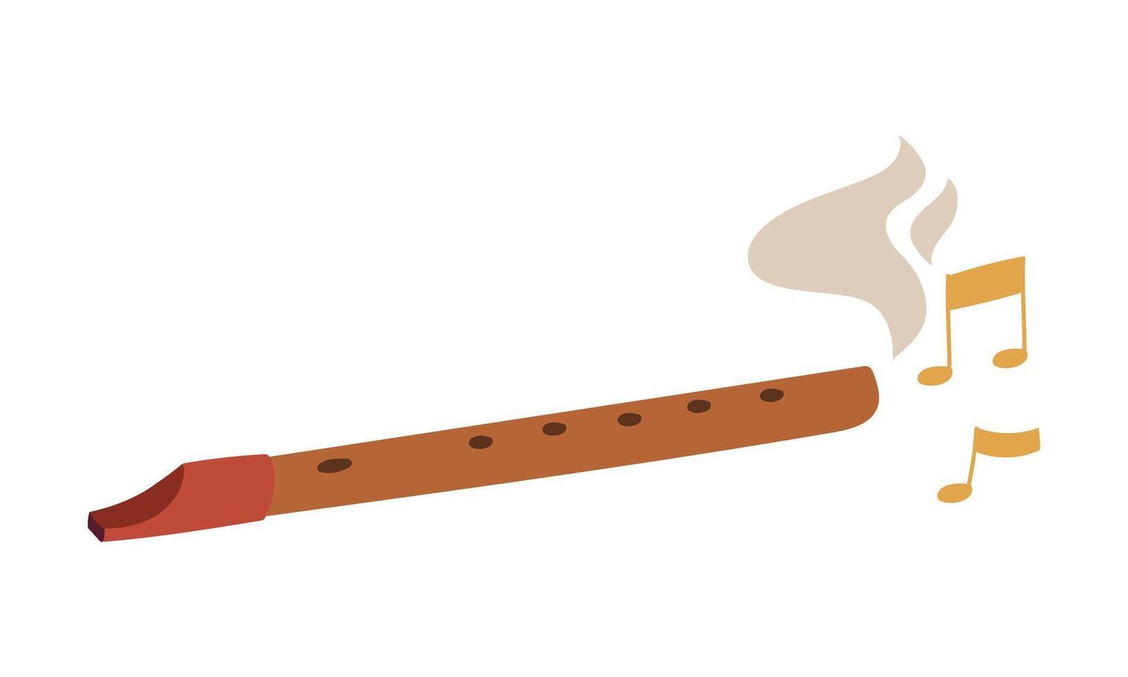 Magical colored flute in a flat style. Magical musical instruments. suitable for projects related to music, fantasy and magic. It will perfectly complement books, games, posters, and the atmosphere vector