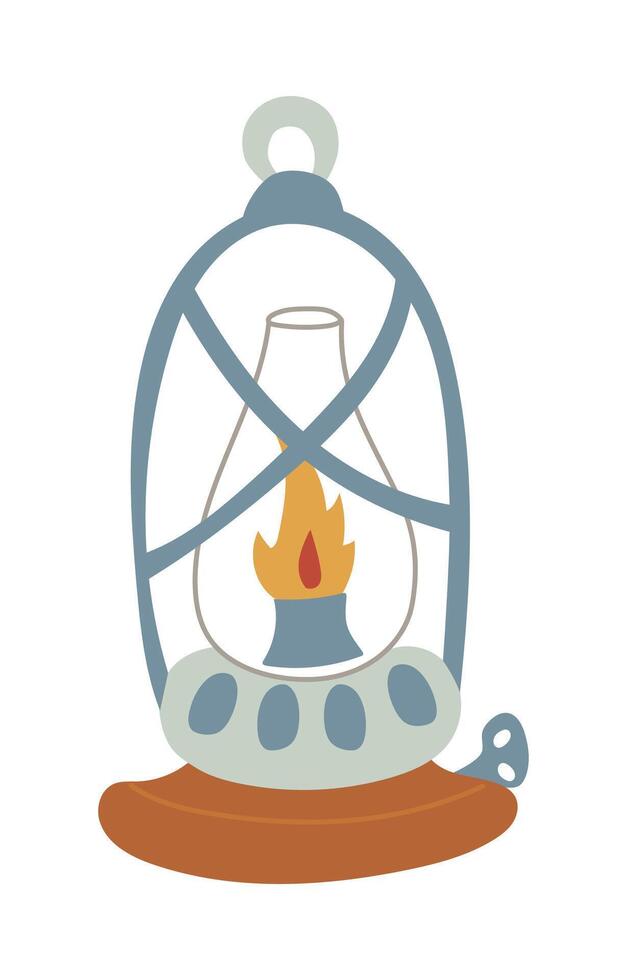 magic colored kerosene lamp in flat style. For projects related magic, mysticism and fantasy. It is ideal decorating books, games or creating atmospheric mystical scenes. it glows in dark. halloween vector