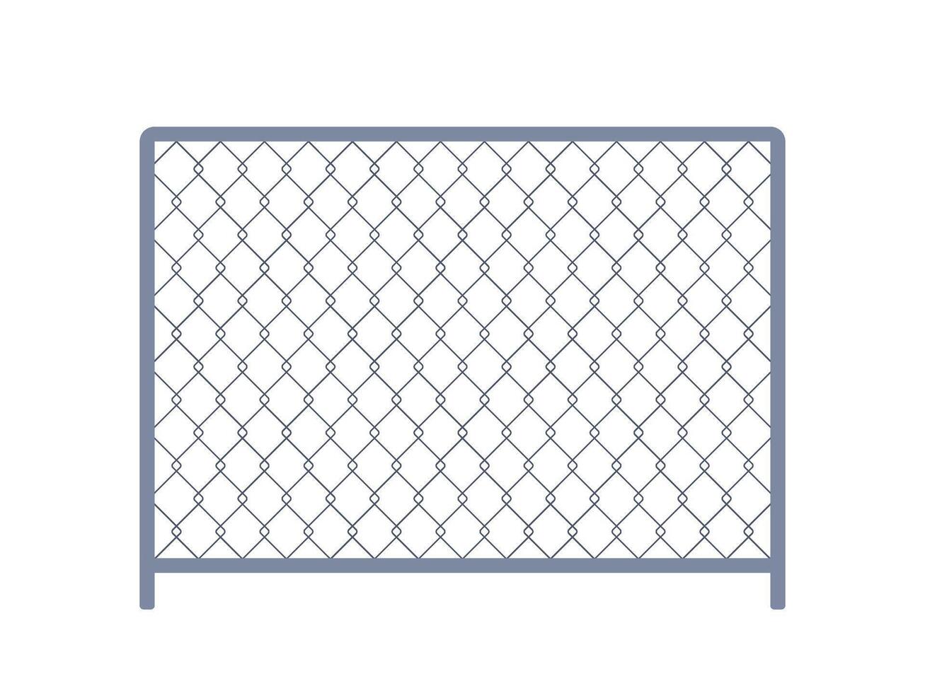 Fence from wire mesh line pattern. Black silhouette fence, chain link border, graphic boundary, barrier. Safety grid wall. illustration vector