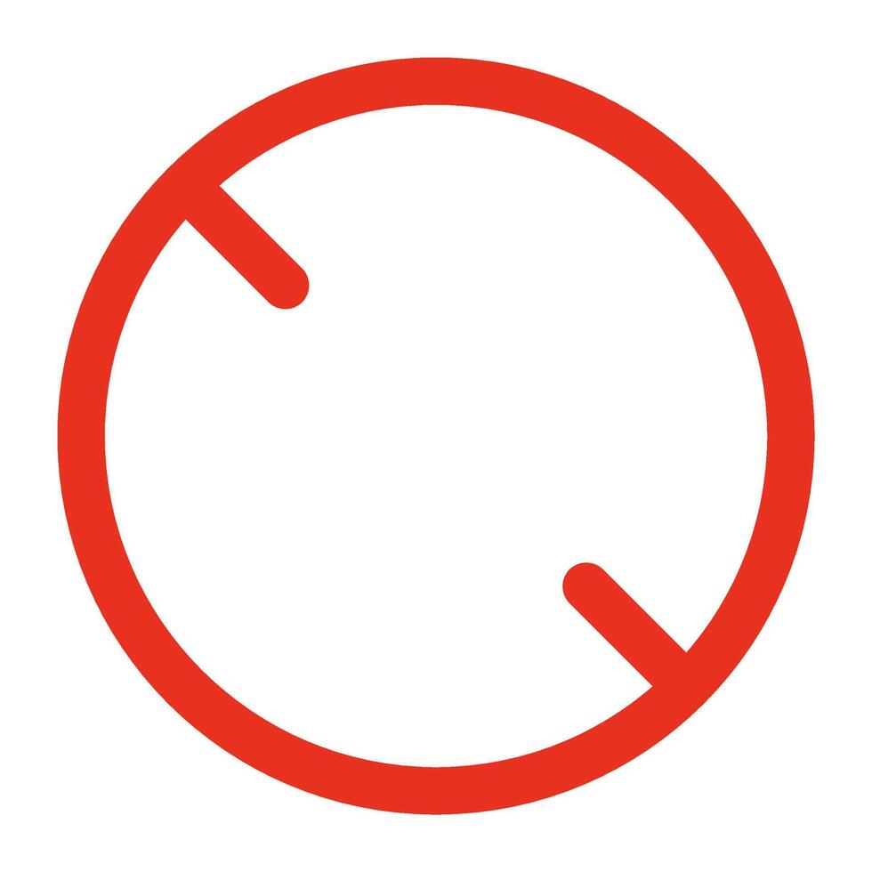 Forbidden circle sign, ban or danger icon. Prohibition red symbol. Red circle with torn cross line. Restriction, caution, stop. isolated illustration vector