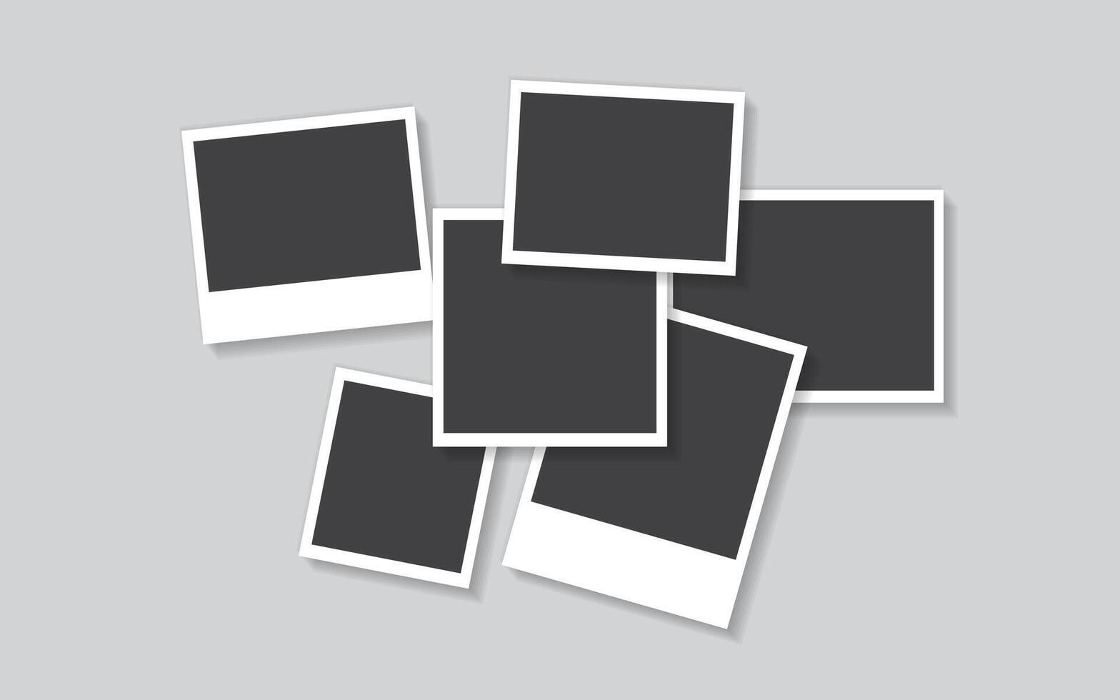 photo frame. A template for business social media posts and a digital marketing agency. Set realistic photo card frame mockup vector