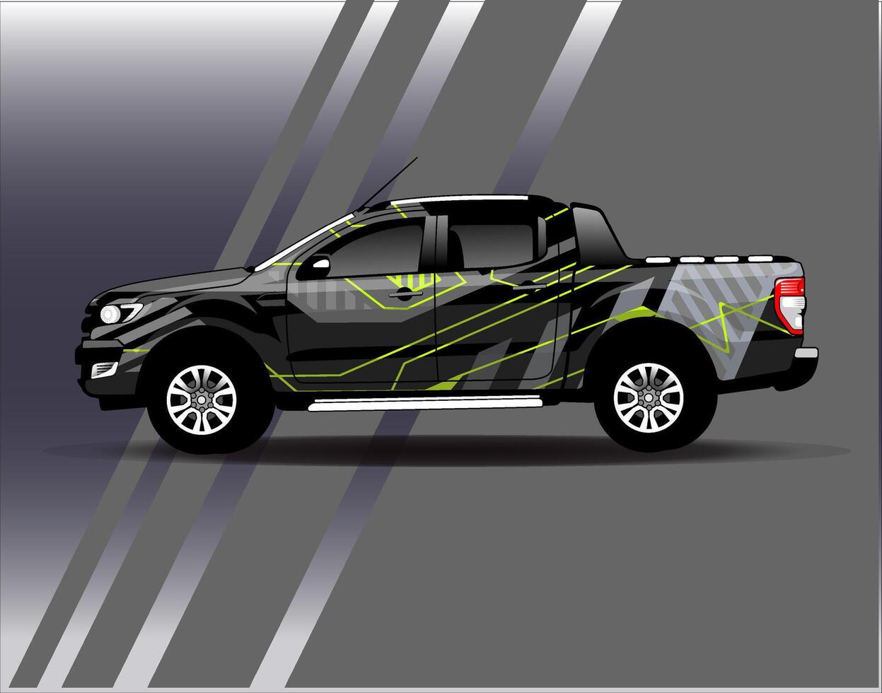 Car wrap design . Graphic abstract stripe racing background designs for vehicle, rally, race, adventure and car racing livery vector