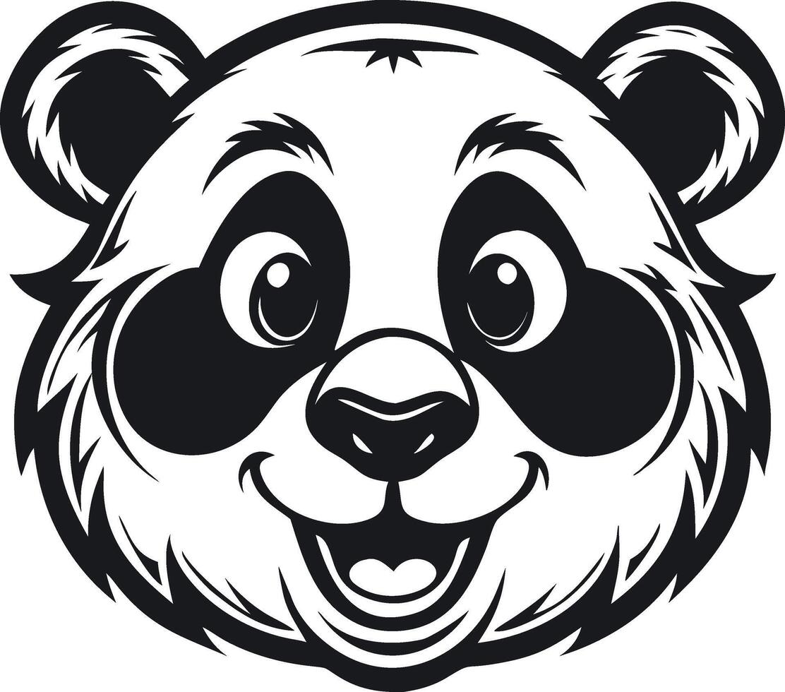 Playful Panda Head VectorS Illustrations
