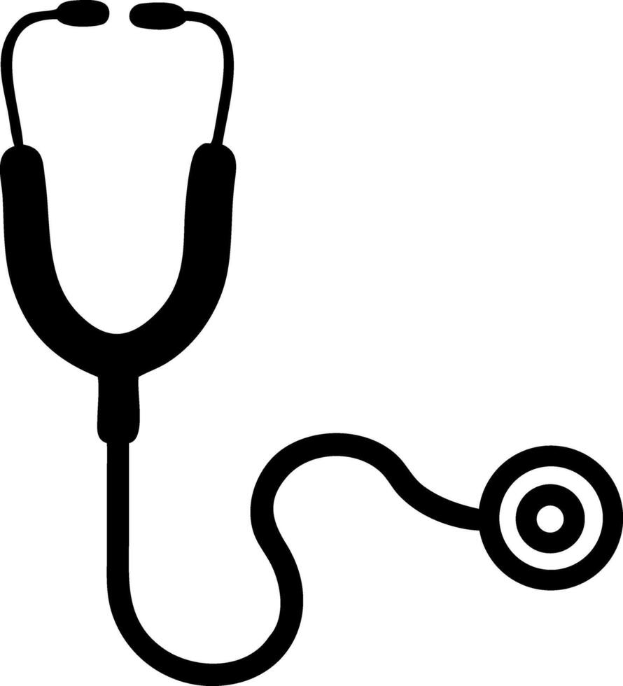 Editable Stethoscope Silhouette Artwork vector