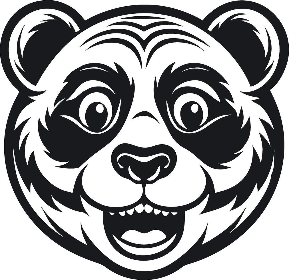Minimalist Panda Head Icon Set vector