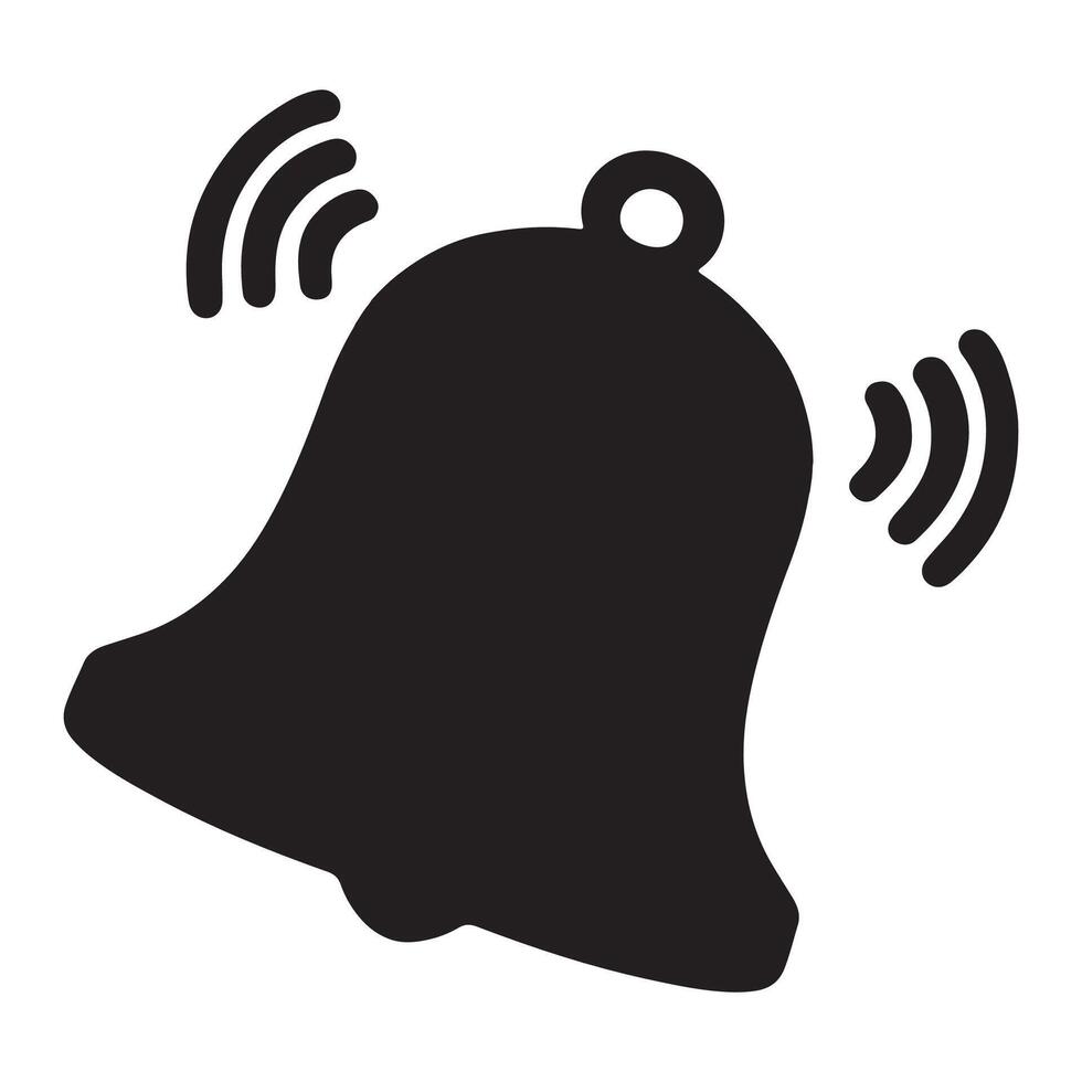 Bell Icon Silhouette Notification Symbol for Alert, Sound and Reminder Design.eps vector