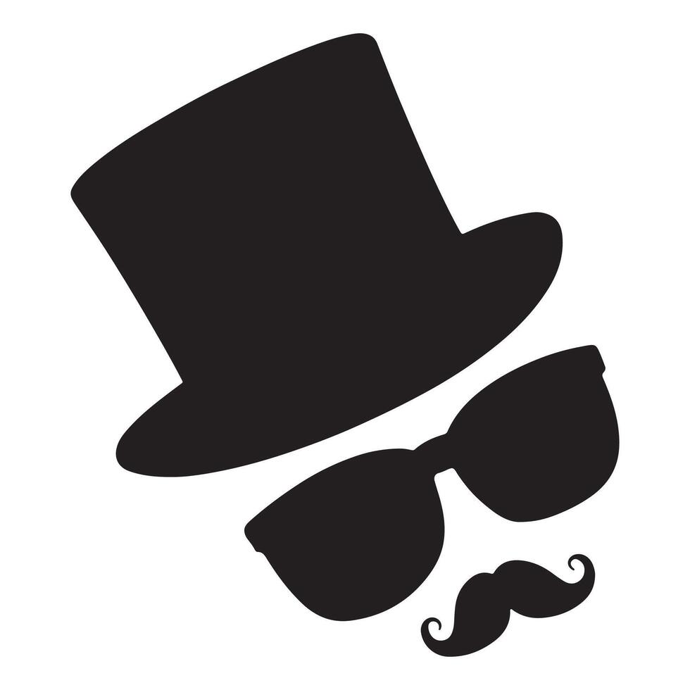 Father's Day Icon Stylish Dad Hat, Sunglasses ,Mustache Design.eps vector
