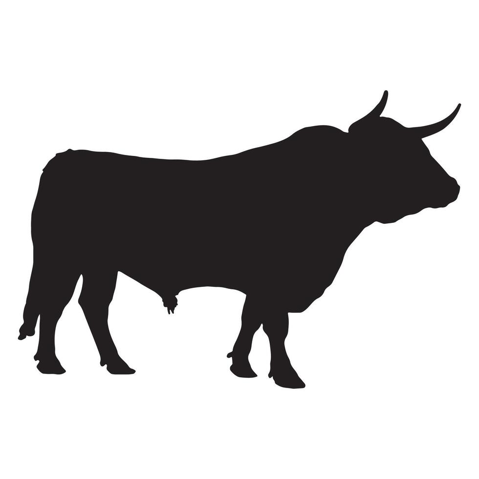Bull Silhouette Design for Animal, Farm, and Power Symbol Art.eps vector