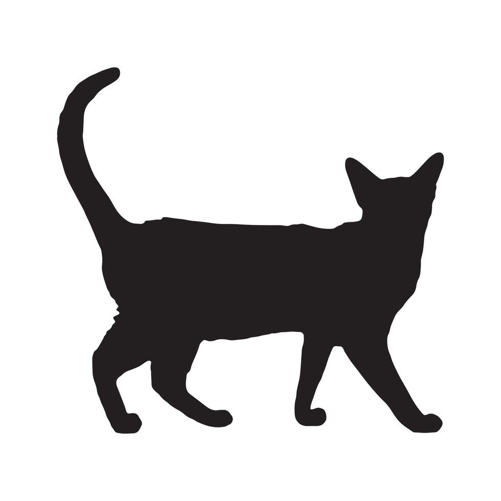 Cat Silhouette Design for Pet, Animal, and Artistic Illustrations.eps vector