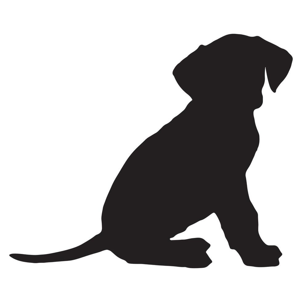 Sitting Puppy Silhouette Design for Pet and Animal Art Projects.eps vector