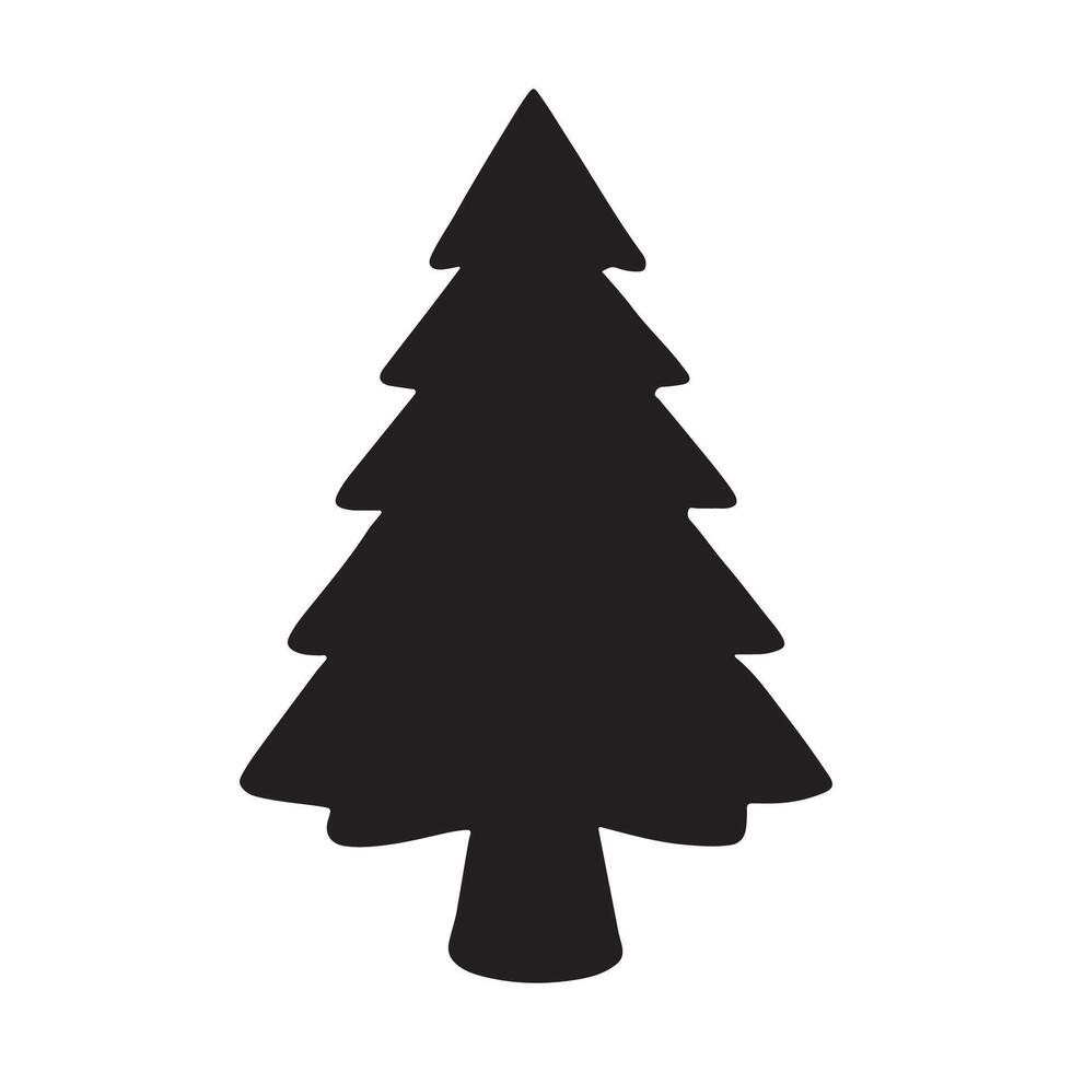 Minimalist Pine Tree Silhouette Logo Design.eps vector