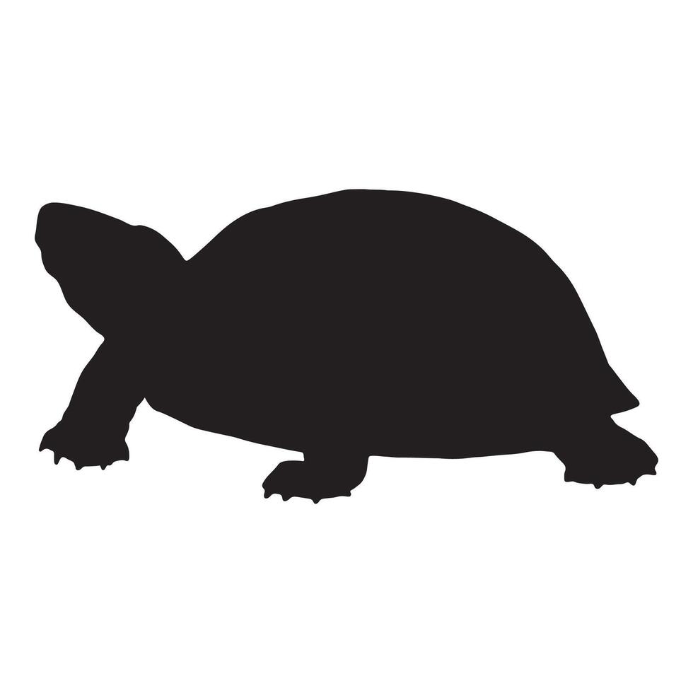 Standing Turtle Silhouette Design for Wildlife and Nature Illustration.eps vector