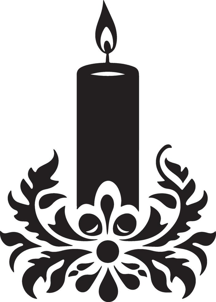 Decorative Candle Silhouette. vector