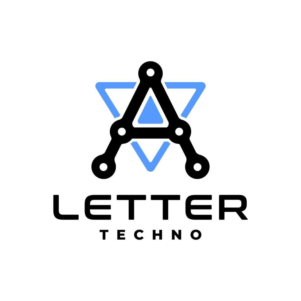 letter A with technology theme style. letter logo for technology company. vector