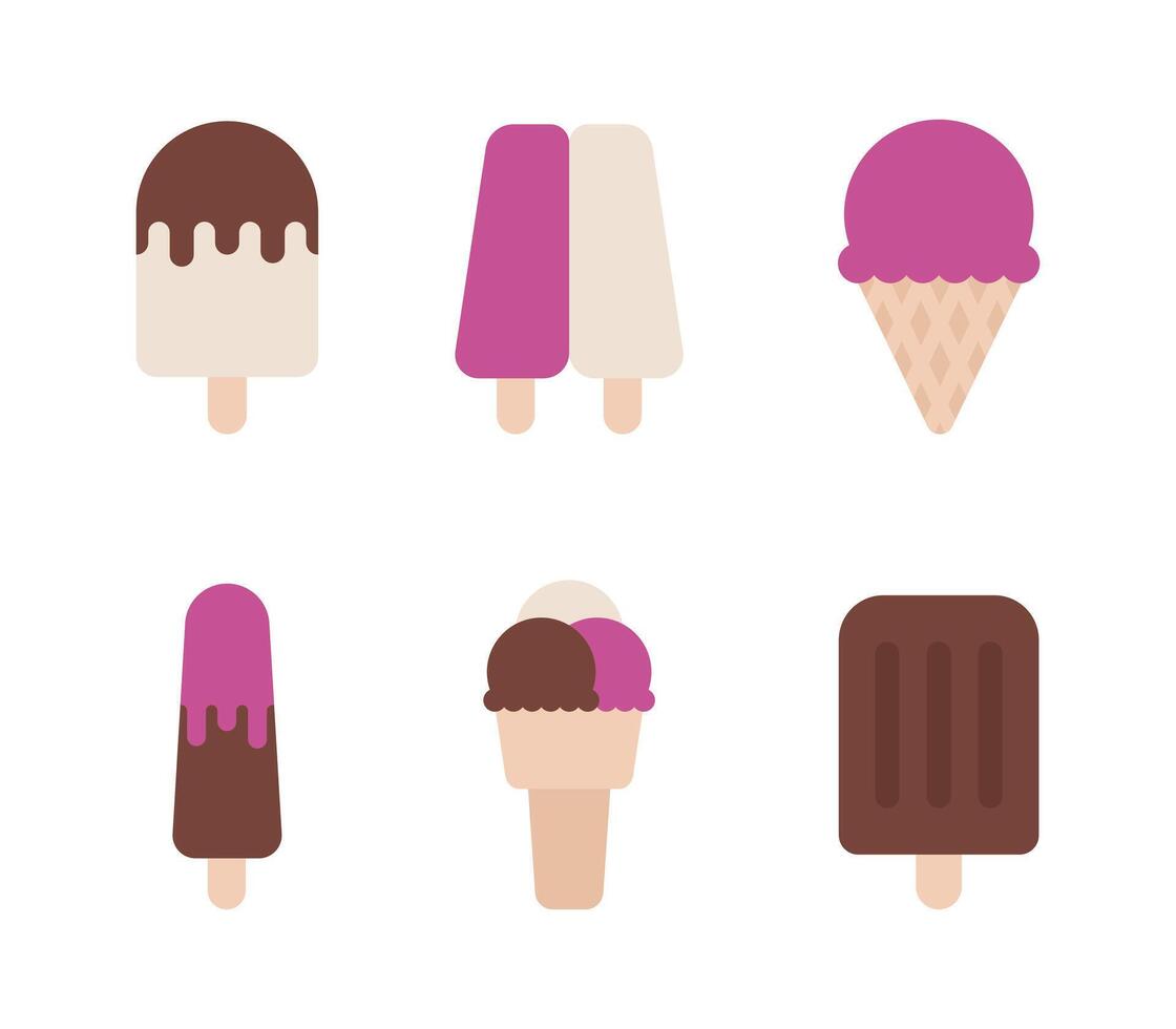 Ice cream clip art set isolated on white vector