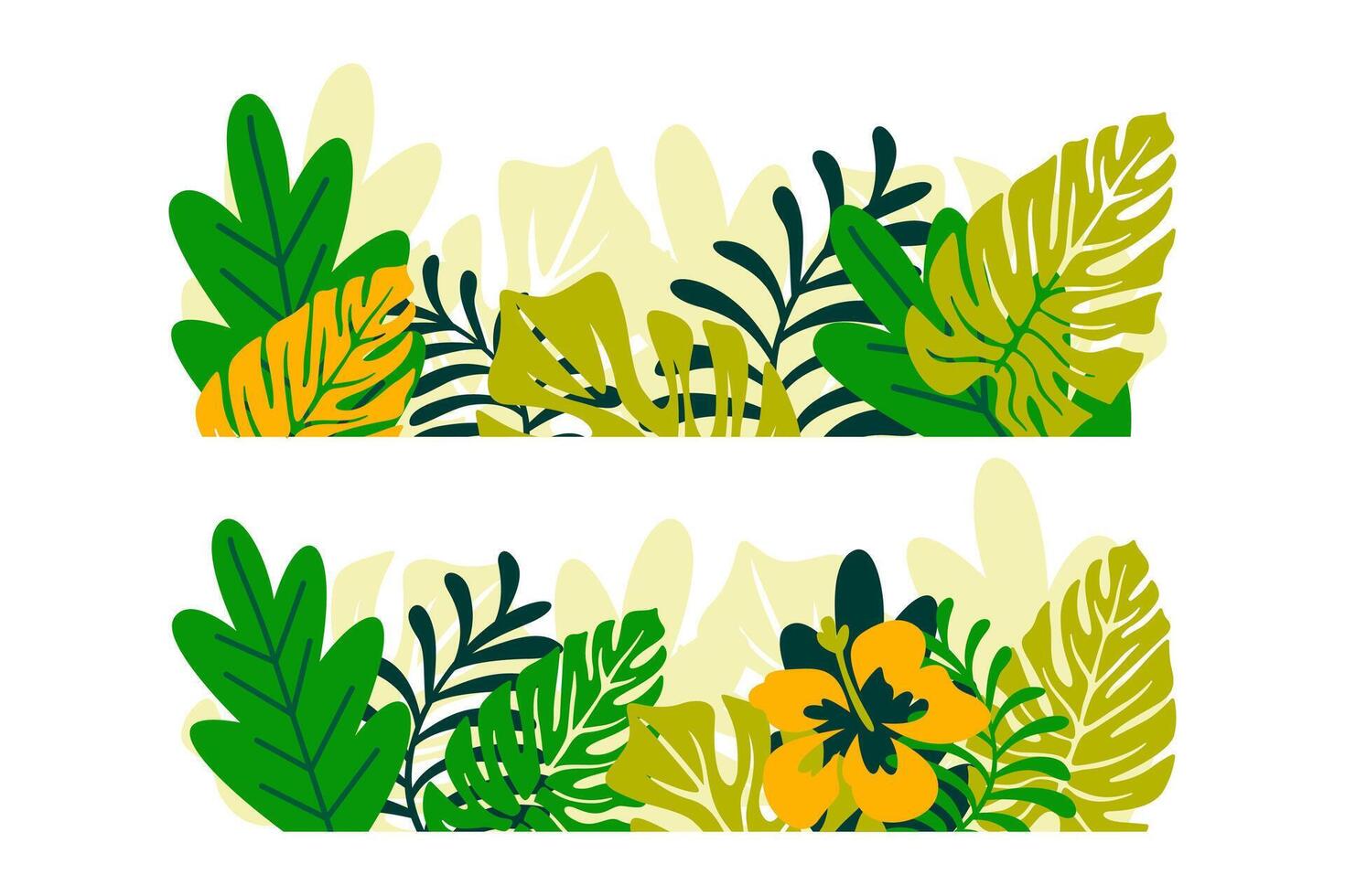 Tropical summer Bottom border with a leaf frame design template collections vector