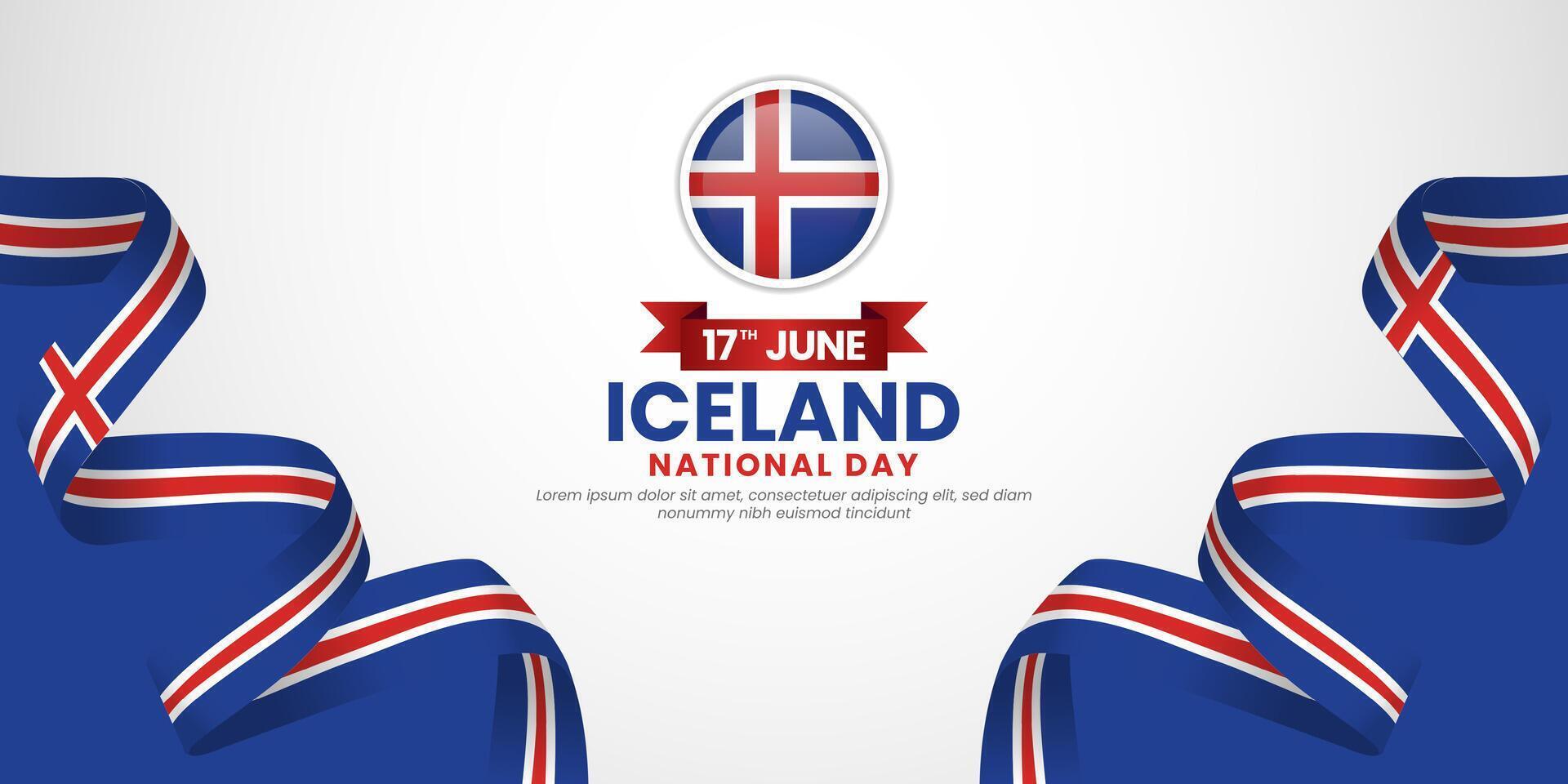 Iceland flag for National day background. Template for Independence day banner design vector