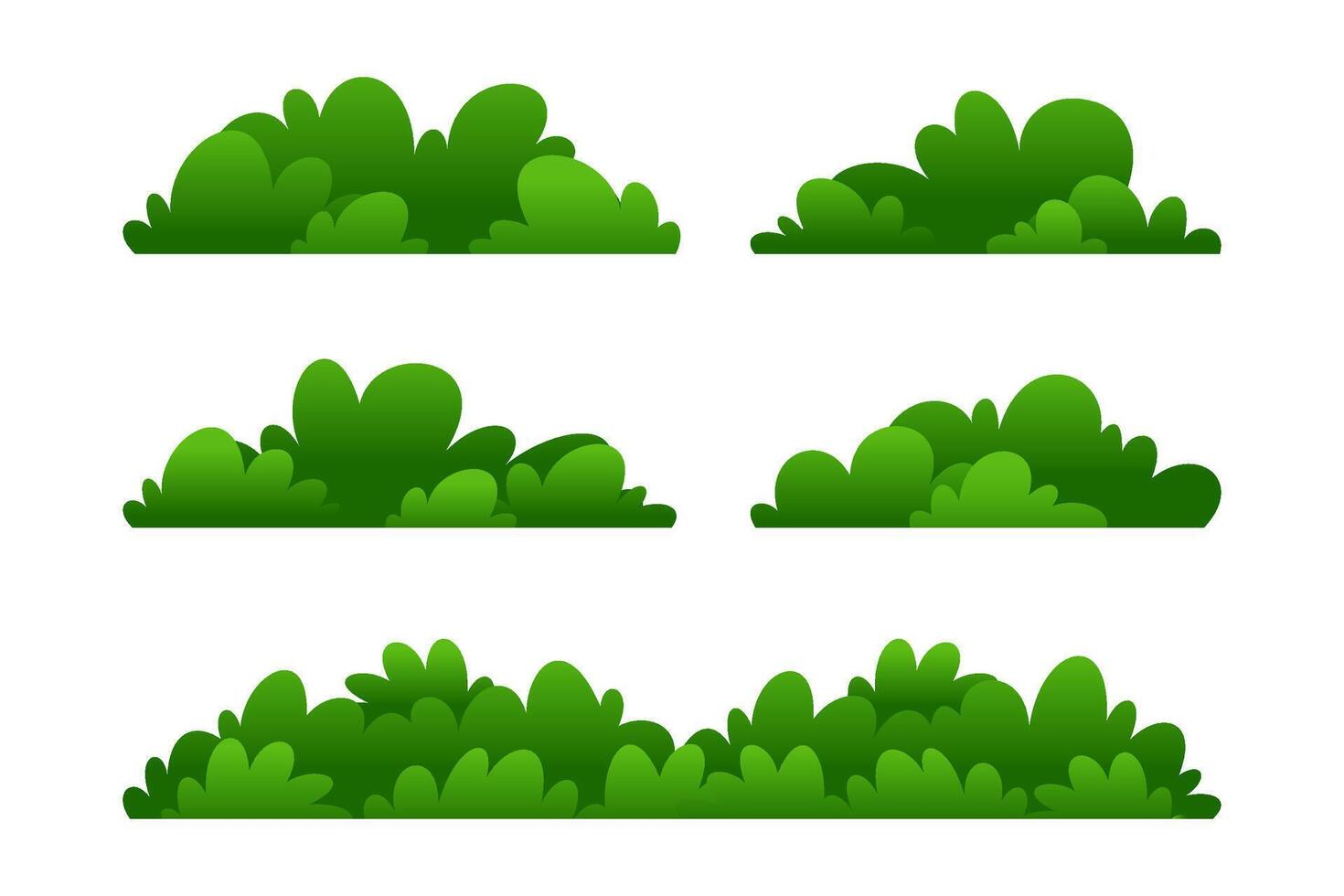 Gradient Green Grass Isolated on White Background collections vector