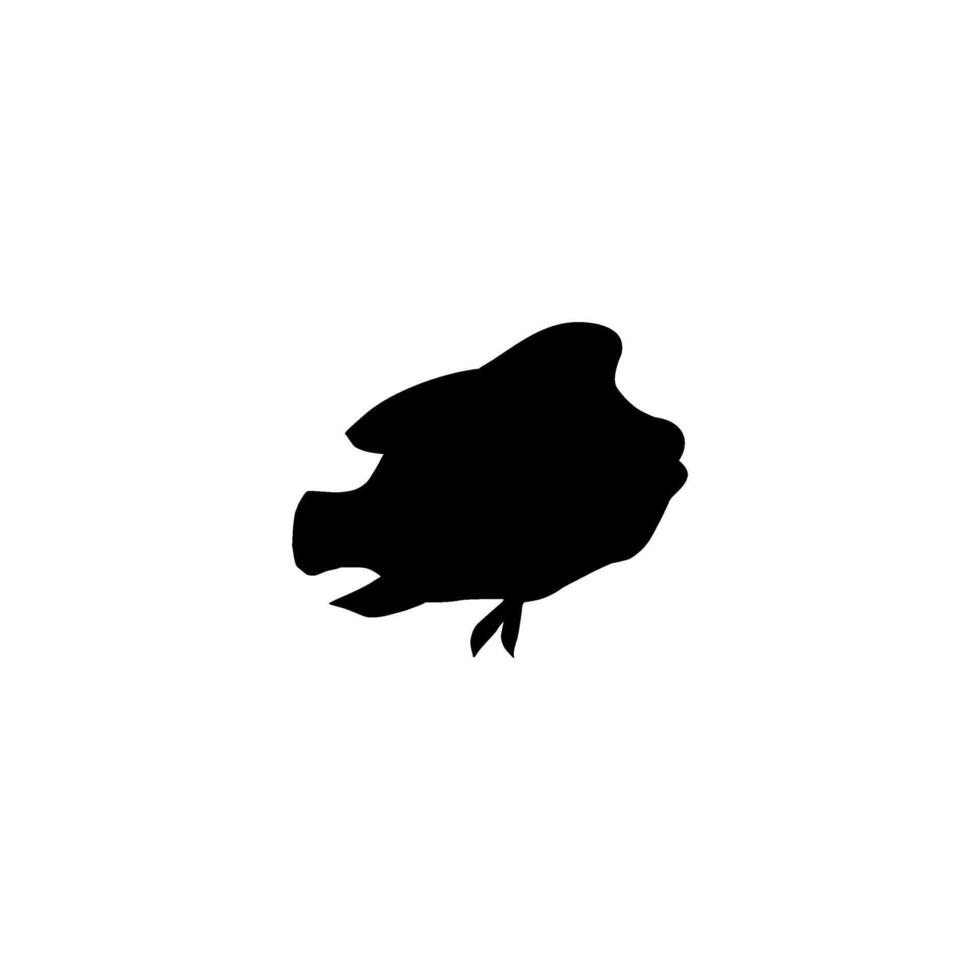 Silhouette umphead wrasse, Cheilinus undulatus, also known as the Maori wrasse, Napoleon wrasse, Napoleon fish. Flat Style, can use for Logo Gram, Animal Illustration, Pictogram, ect vector