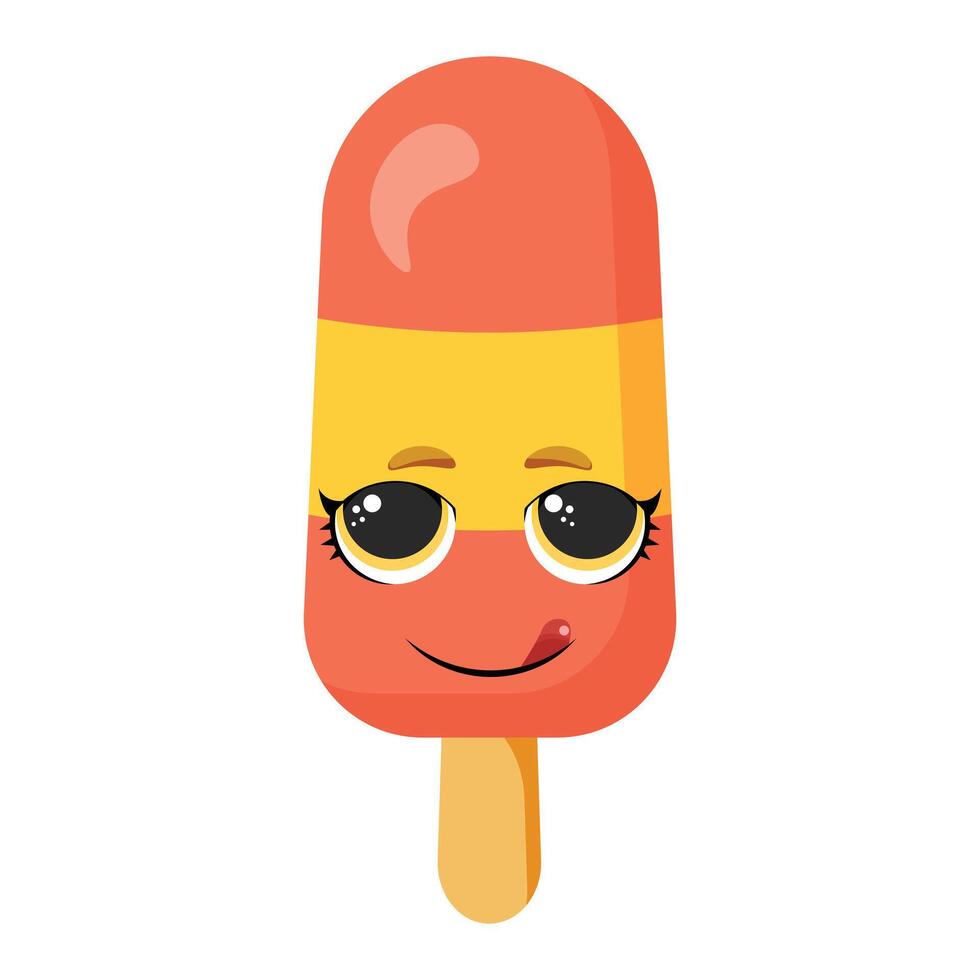 Orange yellow ice cream vector