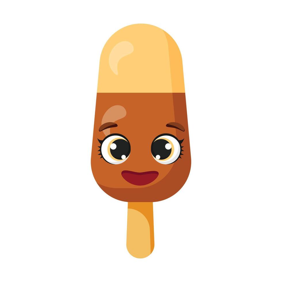 Smiling ice cream character perfect for dessert shop branding, sweet menu designs, party decorations, children's packaging, summer projects, and playful food advertisements vector
