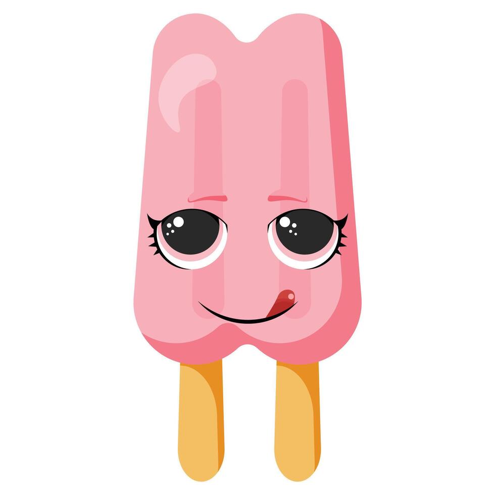 ice cream with a playful face vector