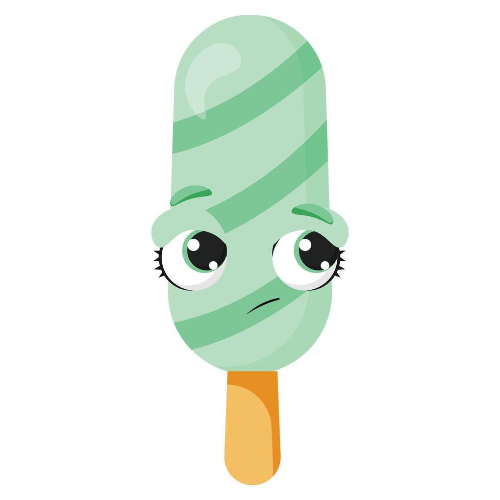 Green ice cream character vector