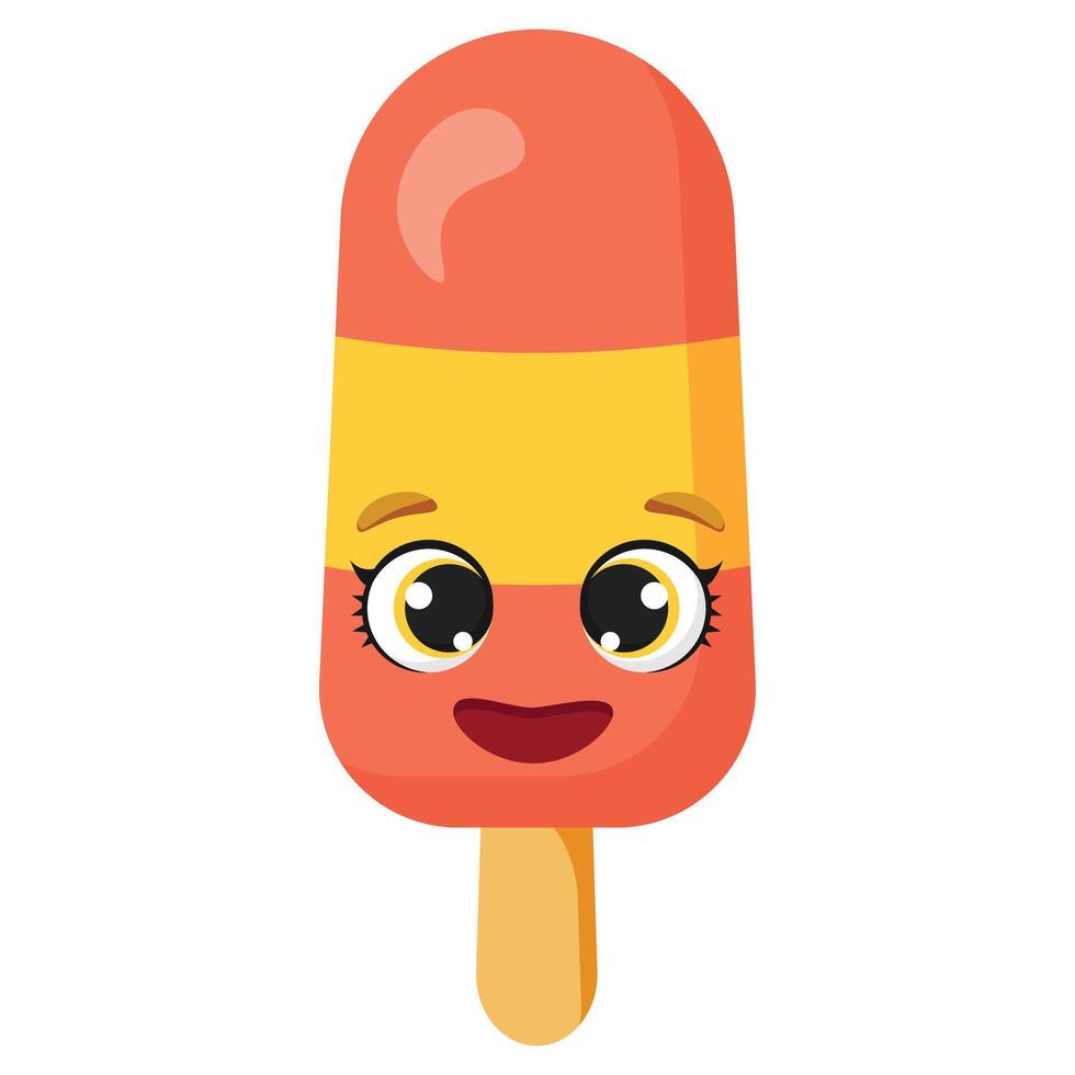Happy orange yellow ice cream vector
