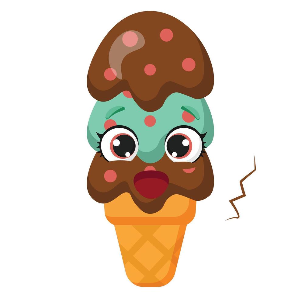 Mint chocolate shocked ice cream vector