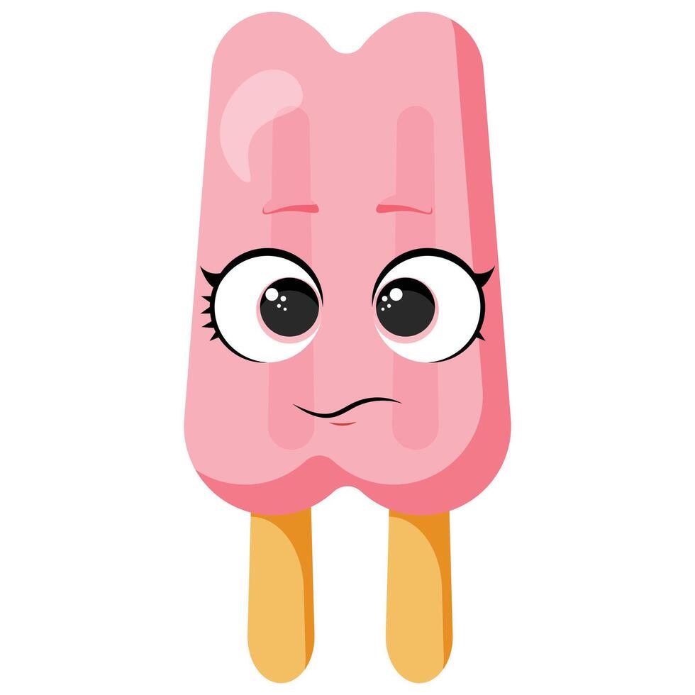 Cute ice cream with shy facial vector