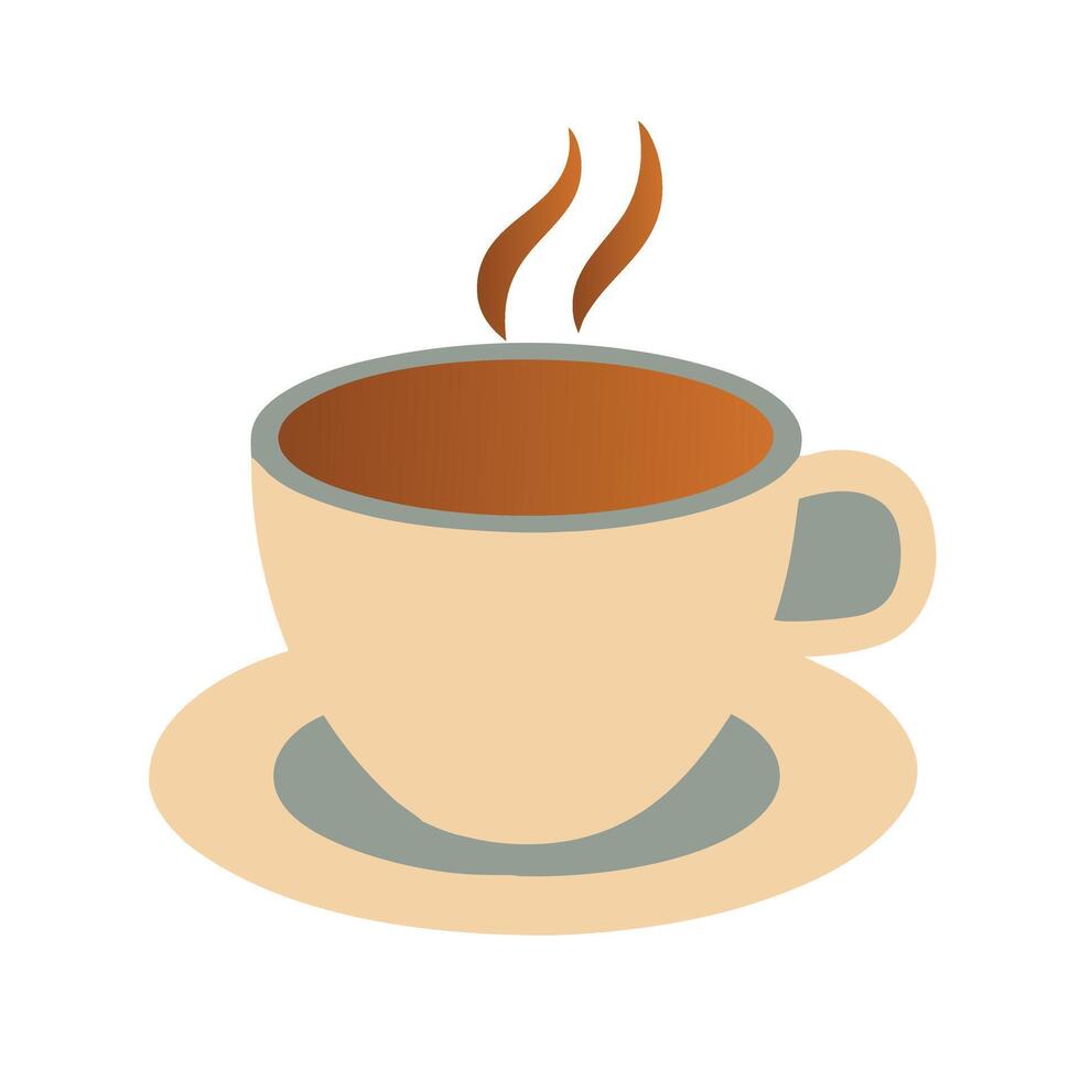 Abstract cup of coffee with steam Icon or Logo Design Template vector