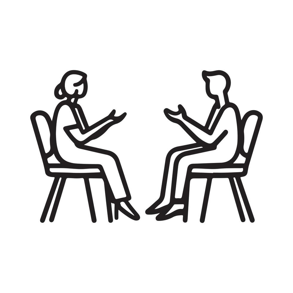 Abstract Two People in Conversation Logo Design Template vector